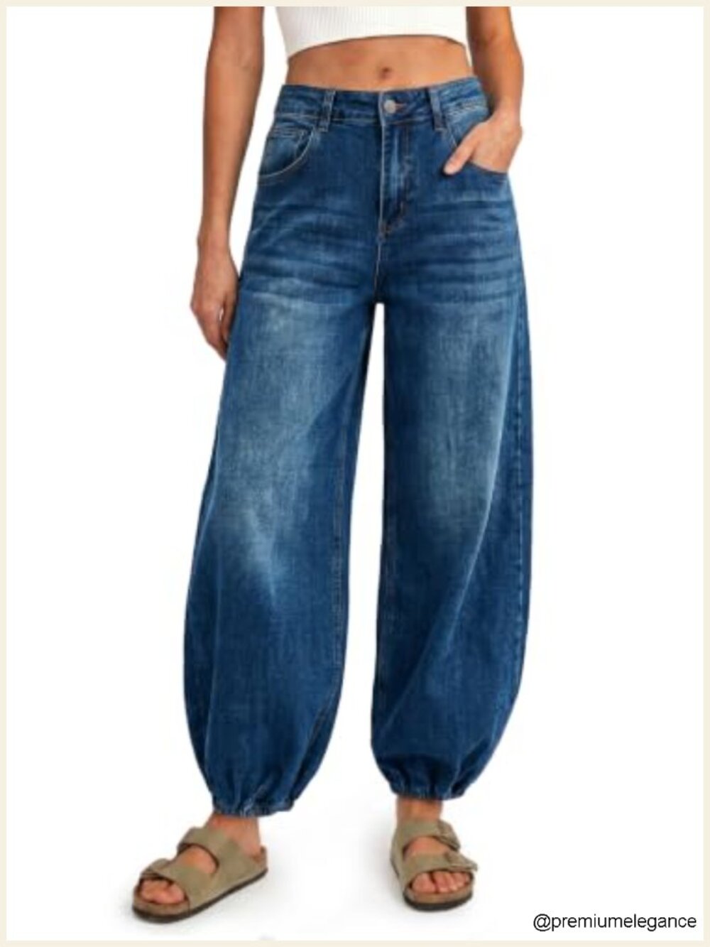Women High Waisted Wide Leg Baggy Harem Denim Jeans Y2K Streetwear
